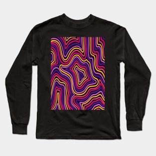 80s Sunset Wavy Lines Long Sleeve T-Shirt